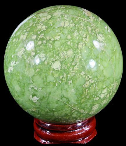 Polished Green Opal Sphere - Madagascar #55059